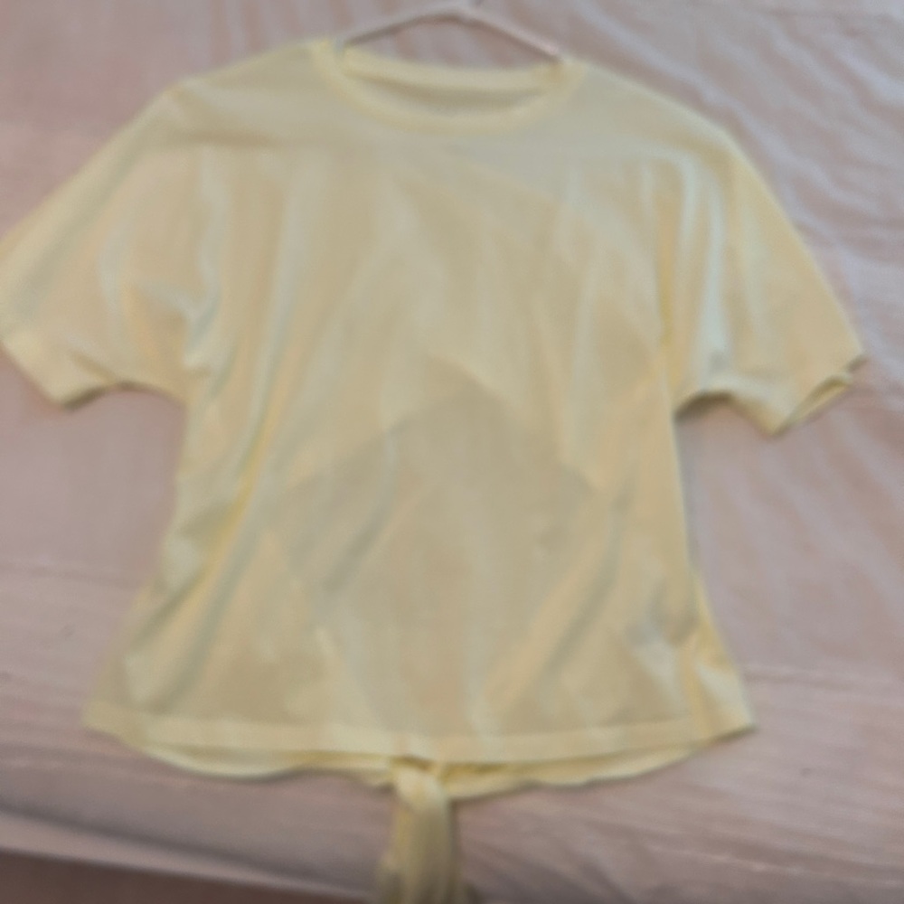 A New Day Light Yellow tie back Tee